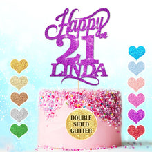 Load image into Gallery viewer, Happy 21st Birthday Cake Topper Any Name Age