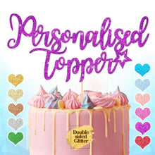Load image into Gallery viewer, Personalised  Cake Topper Any Text Party Decoration - EDSG