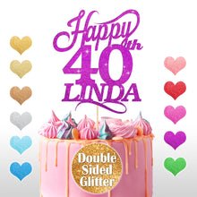 Load image into Gallery viewer, Personalised 40th Birthday Cake Topper Any Name Any Age - EDSG