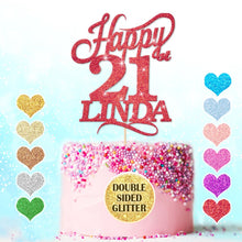 Load image into Gallery viewer, Happy 21st Birthday Cake Topper Any Name Age
