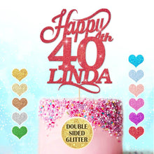 Load image into Gallery viewer, Personalised 40th Birthday Cake Topper Any Name Any Age - EDSG