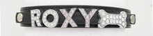 Load image into Gallery viewer, Personalised Diamante PU Leather Dog Cat Collar UK - EDSG