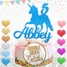 Load image into Gallery viewer, Personalised 5th Unicorn Birthday Cake Topper - EDSG