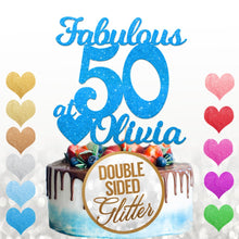Load image into Gallery viewer, Personalised Fabulous at 50 Cake Topper Birthday Decoration - EDSG