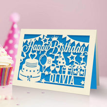 Load image into Gallery viewer, Personalised Birthday Card Laser Paper Cut Greeting Cards - EDSG