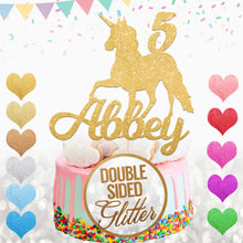 Load image into Gallery viewer, Personalised 5th Unicorn Birthday Cake Topper - EDSG