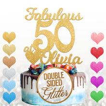 Load image into Gallery viewer, Personalised Fabulous at 50 Cake Topper Birthday Decoration - EDSG