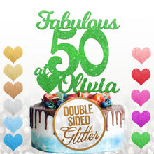 Load image into Gallery viewer, Personalised Fabulous at 50 Cake Topper Birthday Decoration - EDSG