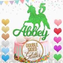 Load image into Gallery viewer, Personalised 5th Unicorn Birthday Cake Topper - EDSG