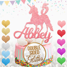 Load image into Gallery viewer, Personalised 5th Unicorn Birthday Cake Topper - EDSG
