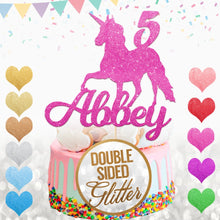 Load image into Gallery viewer, Personalised 5th Unicorn Birthday Cake Topper - EDSG