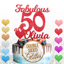 Load image into Gallery viewer, Personalised Fabulous at 50 Cake Topper Birthday Decoration - EDSG