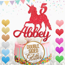 Load image into Gallery viewer, Personalised 5th Unicorn Birthday Cake Topper - EDSG