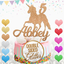 Load image into Gallery viewer, Personalised 5th Unicorn Birthday Cake Topper - EDSG