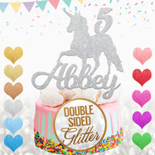 Load image into Gallery viewer, Personalised 5th Unicorn Birthday Cake Topper - EDSG