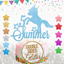 Load image into Gallery viewer, Personalised Unicorn Birthday Cake Topper - EDSG