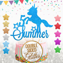 Load image into Gallery viewer, Personalised Unicorn Birthday Cake Topper - EDSG