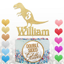 Load image into Gallery viewer, Personalised Dinosaur Cake Topper for Boy - EDSG