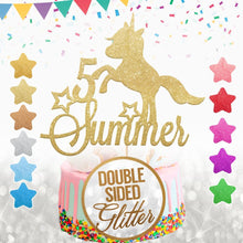 Load image into Gallery viewer, Personalised Unicorn Birthday Cake Topper - EDSG