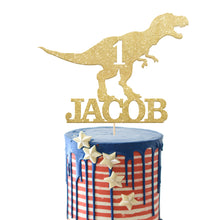 Load image into Gallery viewer, Personalised Dinosaur Cake Topper Birthday Gift