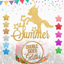 Load image into Gallery viewer, Personalised Unicorn Birthday Cake Topper - EDSG