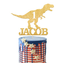 Load image into Gallery viewer, Personalised Dinosaur Cake Topper Birthday Gift