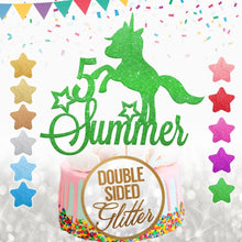 Load image into Gallery viewer, Personalised Unicorn Birthday Cake Topper - EDSG