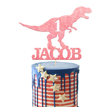 Load image into Gallery viewer, Personalised Dinosaur Cake Topper Birthday Gift
