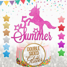 Load image into Gallery viewer, Personalised Unicorn Birthday Cake Topper - EDSG