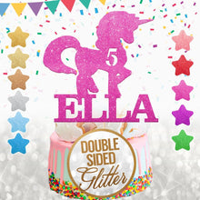 Load image into Gallery viewer, Personalised Unicorn Birthday Cake Topper - EDSG