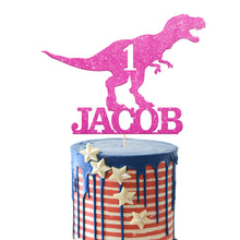 Load image into Gallery viewer, Personalised Dinosaur Cake Topper Birthday Gift