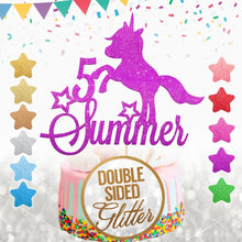 Load image into Gallery viewer, Personalised Unicorn Birthday Cake Topper - EDSG