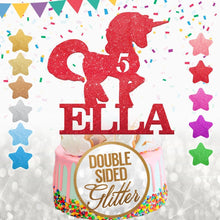 Load image into Gallery viewer, Personalised Unicorn Birthday Cake Topper - EDSG