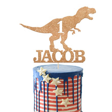 Load image into Gallery viewer, Personalised Dinosaur Cake Topper Birthday Gift