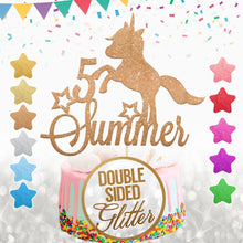 Load image into Gallery viewer, Personalised Unicorn Birthday Cake Topper - EDSG
