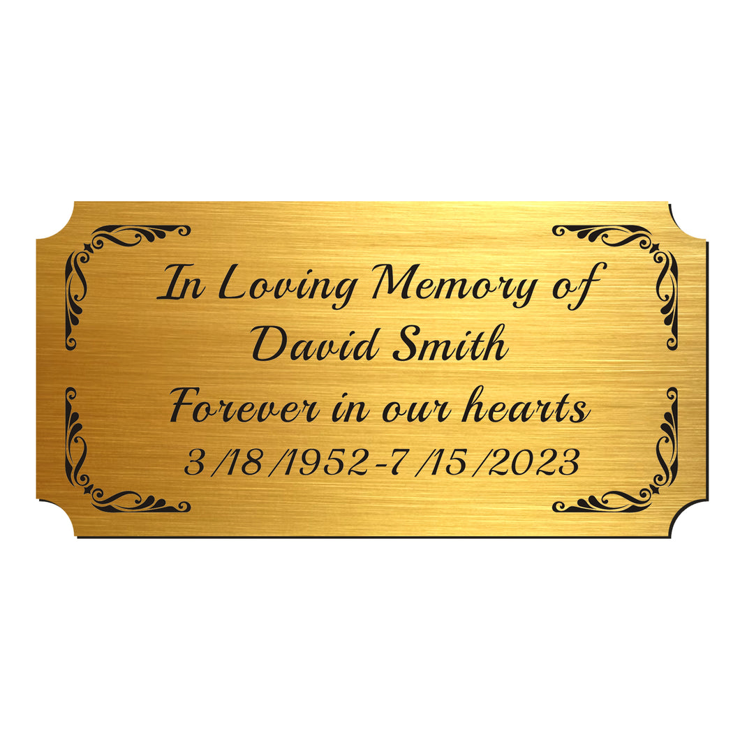 Engraved Plaques Personalised Memorial Plaques for Doors Urns