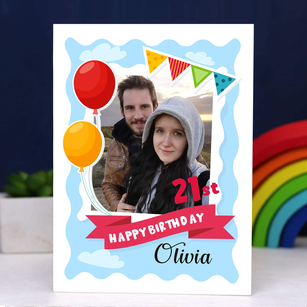 Personalised Birthday Cards Greeting Cards with Any Photo & Name