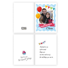 Load image into Gallery viewer, Personalised Birthday Cards Greeting Cards with Any Photo &amp; Name
