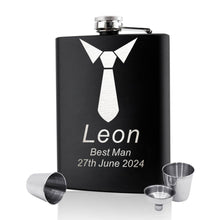 Load image into Gallery viewer, Personalised Hip Flask Engraved Hip Flask for Men Women Husband Bridesmaid Best Man Stainless Steel Flasks Set for Birthday Wedding
