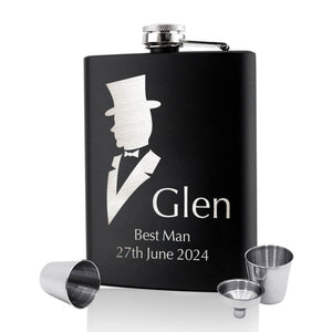 Personalised Hip Flask Engraved Hip Flask for Men Women Husband Bridesmaid Best Man Stainless Steel Flasks Set for Birthday Wedding