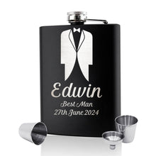 Load image into Gallery viewer, Personalised Hip Flask Engraved Hip Flask for Men Women Husband Bridesmaid Best Man Stainless Steel Flasks Set for Birthday Wedding
