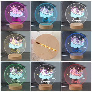 Personalised Childs Acrylic Night  Lamp