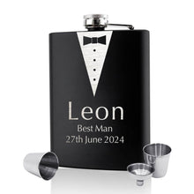 Load image into Gallery viewer, Personalised Hip Flask Engraved Hip Flask for Men Women Husband Bridesmaid Best Man Stainless Steel Flasks Set for Birthday Wedding
