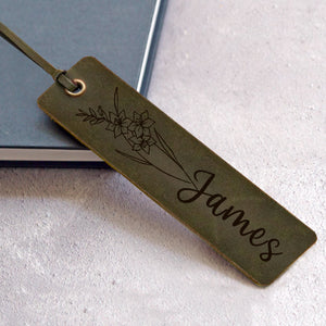Custom Bookmark Engraved PU Birthstone Book Marks Gifts