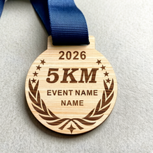 Load image into Gallery viewer, 5K Personalized Wooden  Medal
