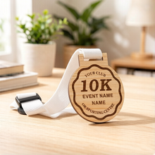 Load image into Gallery viewer, 10K Personalized Wooden  Medal
