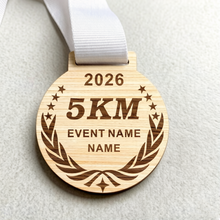 Load image into Gallery viewer, 5K Personalized Wooden  Medal
