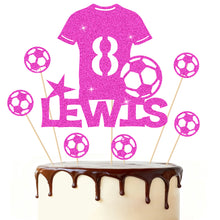 Load image into Gallery viewer, Football Cake Topper Personalised Birthday Cake Decorations Football Gifts for Kids Boys Men Husband Daddy Grandpa
