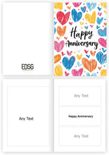Load image into Gallery viewer, Colorful  Love Hearts  Happy Anniversary Card
