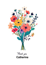 Load image into Gallery viewer, Flower Bouquet Floral Thank You Card
